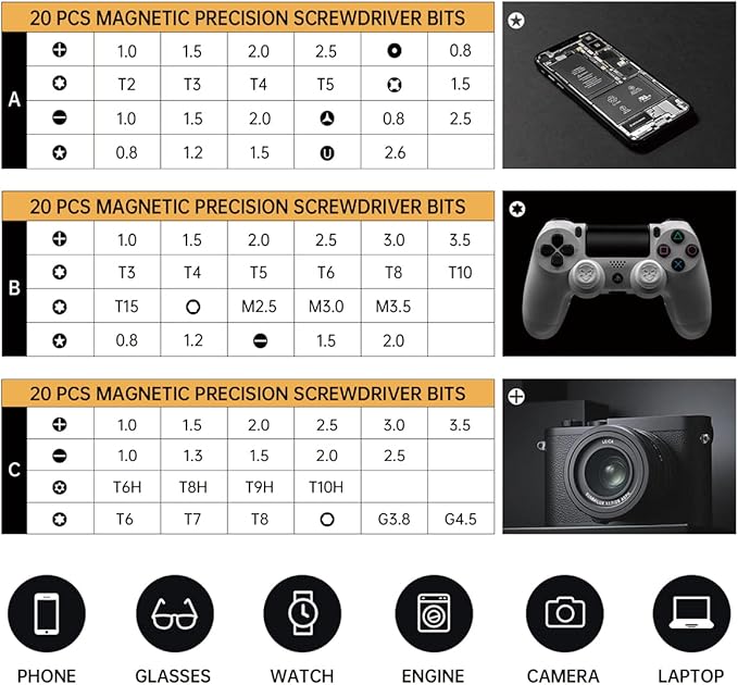 Gear Adjustable Mini Electric Screwdriver,JAKEMY Laptop Screwdriver Repair Tool Kit Cordless Torque Power with Light Manual&Automatic Rechargeable for Phone,Consoles,Toys,Ect, (JM-E21A)