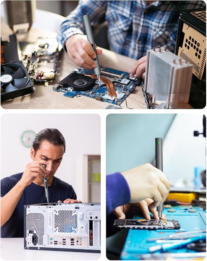 LIFEGOO Mini Electric Screwdriver Set,58 in 1 Cordless Eectric Precision Screwdriver with 50 Magnetic Bits Small Power Screwdriver Repair Tool Kit for Phone Watch Camera