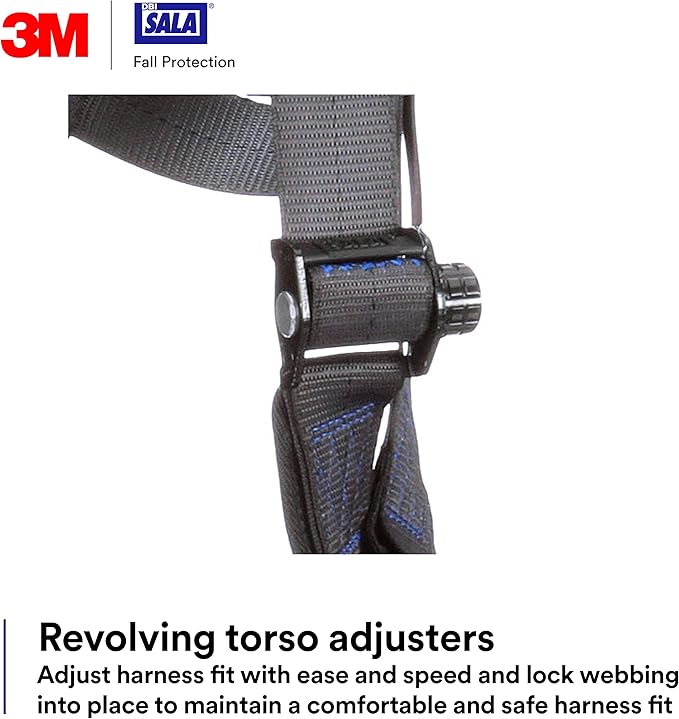 3M 1113004 DBI-SALA ExoFit X300 Comfort Vest Safety Harness Fall Protection, OSHA, ANSI, General Industry, Aluminum Back D-Ring, Auto-Locking Quick Connect Leg and Chest Straps, Medium