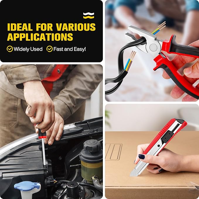 13 Piece Tool Kit, Small Hand Tools for Men Women, Mini Tool Set for Home with Plastic Tool box for Household, Repair, All Purpose