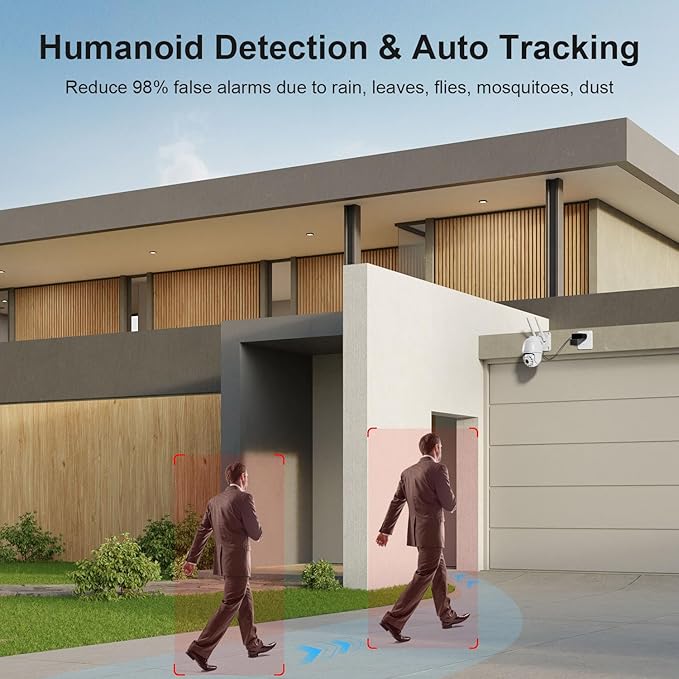 Cameras for Home Security 4MP HD, Hosafe WiFi Security Cameras Wireless Outdoor, Outdoor Camera Wireless, Floodlight Motion Detection, Pan Tilt Auto Tracking, Two Way Audio, Color Night Vision, IP66
