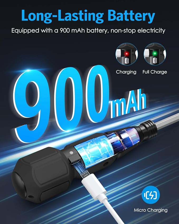 AMIR Electric Screwdriver Cordless, Rechargeable Power Screwdrivers Set, Portable Automatic Home Repair Tool Kit with LED Lights and USB Cable