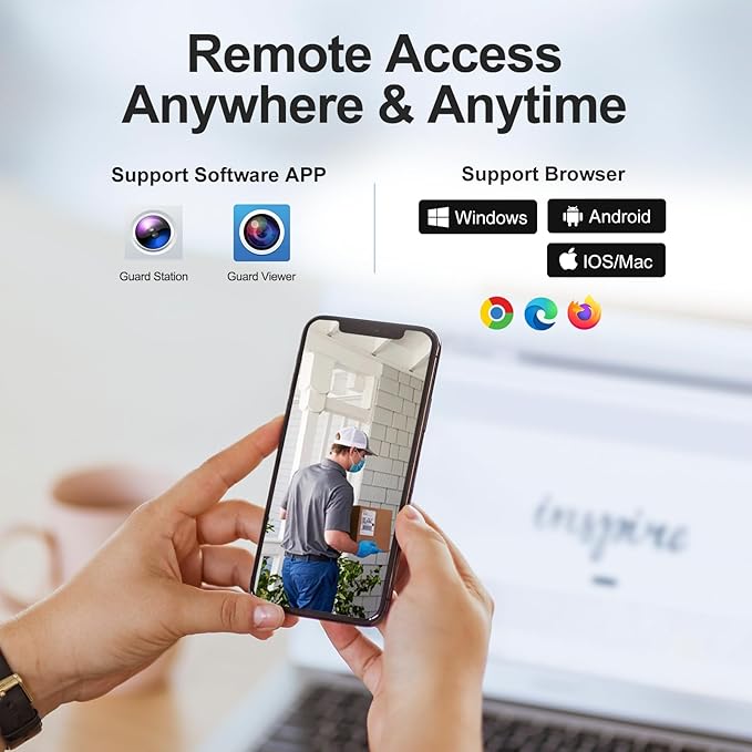 Anpviz 16 Channel NVR PoE Security Camera System with Human Vehicle Detection, 8PCS 6MP Wired IP Turret Cameras Outdoor, Smart Color Night Vision, Built in Mic, 12MP PoE NVR with 4TB HDD, NDAA