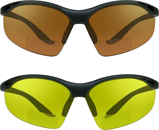 proSPORT Bifocal sunglass Safety Reader Z87 Wrap Around No Slip Grip +1.50 +2.00 +2.50 +3.00