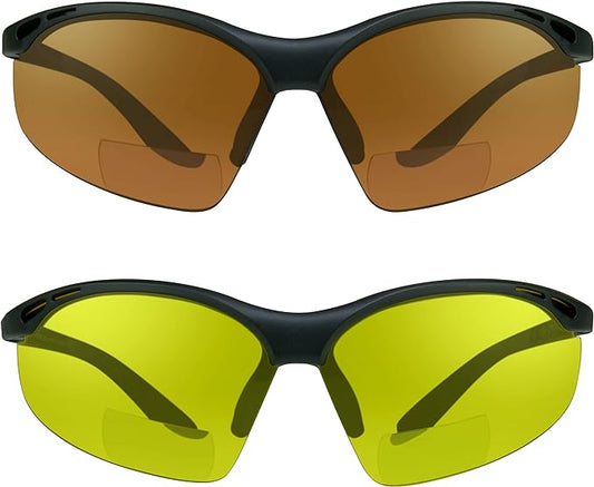proSPORT Bifocal sunglass Safety Reader Z87 Wrap Around No Slip Grip +1.50 +2.00 +2.50 +3.00