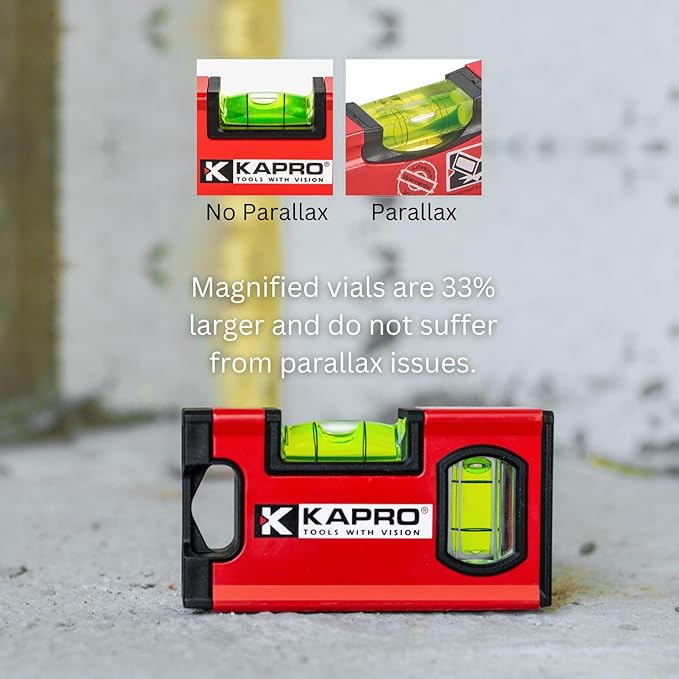 Kapro - 771M TWIN Magnetic Heavy Duty Toolbox Level - For Leveling and Measuring - Features V-Groove and Magnet Base - VPA Certified - 4 Inch