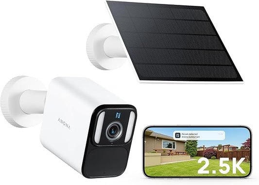 Anona Lucio 2.5K Security Camera Outdoor Battery Wireless with Solar Powered, Color Night Vision & 138° FOV, Multi-Object Detection, No Hub Needed, Two-Way Audio, IP67