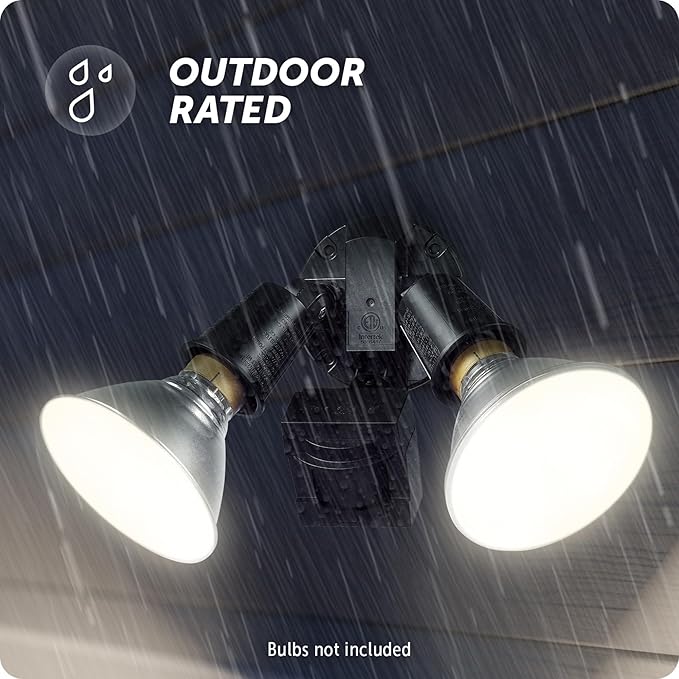 GLOBE 110-Degree 240 W Twin Head Bronze Hardwired Motion Sensor Security Flood Light, Spotlight, Outdoor, Outside House Lights