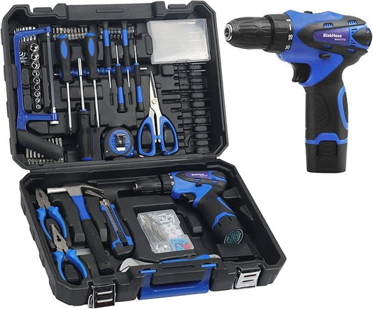 Tool Set- Tool kit with 12V Cordless Power Drill,261 Piece Tool Box with Drill,Home Tool Kits for Men Women,Hand Repair Tools Sets for Garden Office House Repair DIY