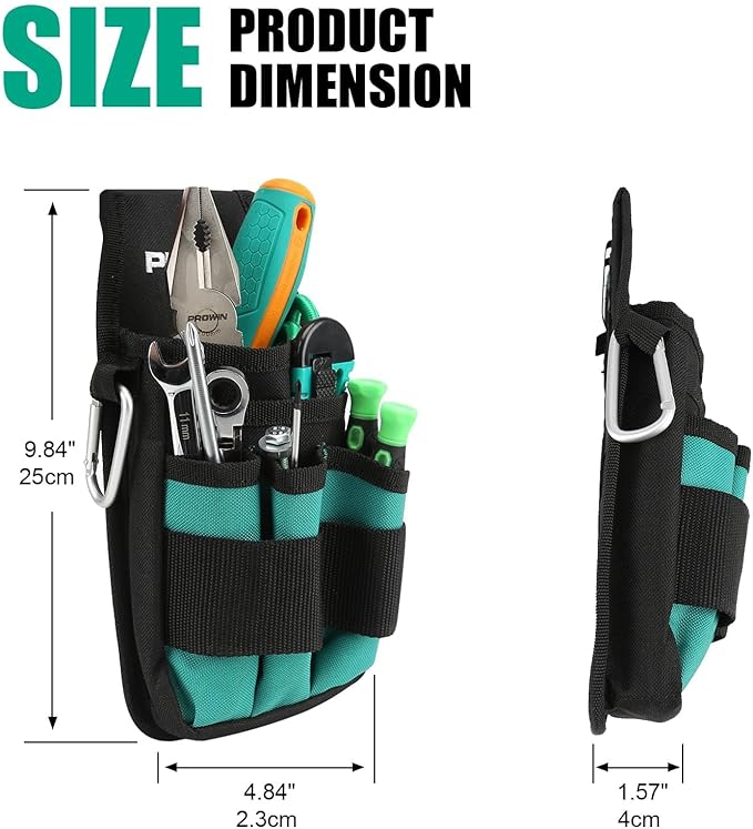 Prowin 7 Pockets & Loops Professional Tool Pouch Wrapping Oxford Cloth Pouch Bag Organizer Durable Hardware Utility Bags