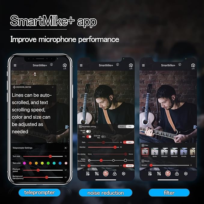 SabineTek Official SmartMike+ Ultra-Compact Wireless Bluetooth Microphone Long Distance Audio Recording Noise Reduction Lavalier Mic (14g) (White)