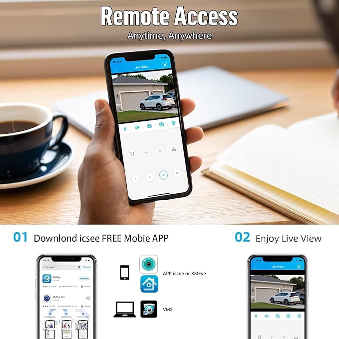 8 Channel Security DVR Recorder with 500G HDD, 8CH Hybrid 6-in-1 CCTV DVR for Surveillance Camera, Supports 8CH Analog Cameras, DVR for Security Camera Home Surveillance System, Mobile APP & PC Remote