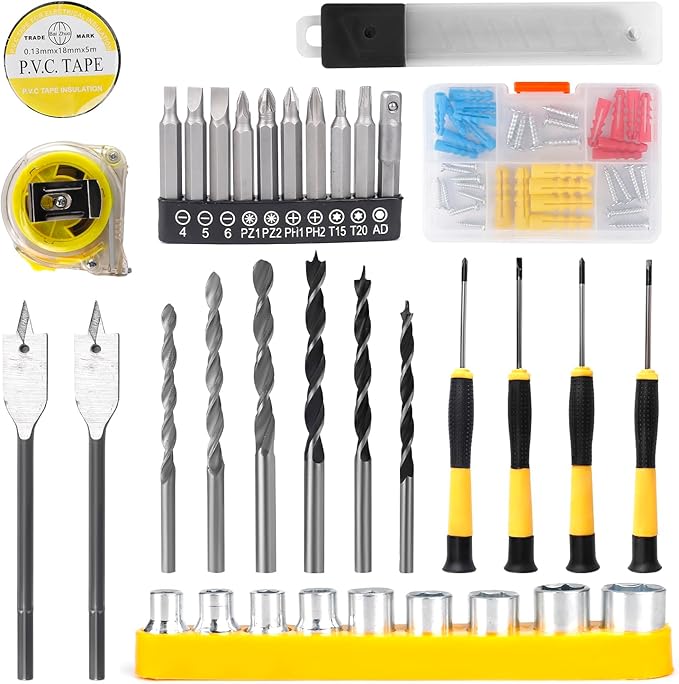 Cordless Drill Tool Kit Set: 21V Power Drill Tool Box with Battery, 2-Speed, 42N.m Max, Electric Screwdriver Driver for Men Home Hand Repair Basic Toolbox Tools Sets Drills Case