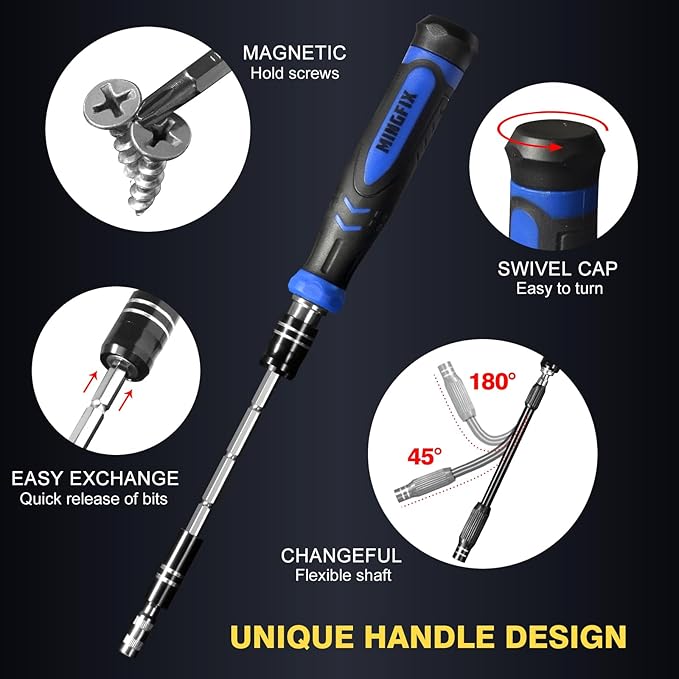 Precision Screwdriver Set with 103 Multi Bits, MINGFIX 115 in 1 Small Magnetic Repair Tool Kit for MacBook,Laptop,PC,Computers, iPhone, Electronics,PS5,PS4,Nintendo Switch, Xbox,Watches & Eye Glasses