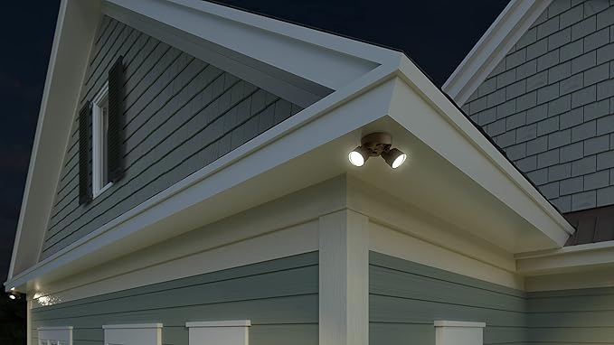 Lithonia Lighting HGX LED 2RH ALO 40K 120 PE DDB M2 HomeGuard Security Flood Lights 1750-2750 Lumens, 2-Light, Photocell Sensor, Dark Bronze (HGX LED 2RH ALO 40K 120 PE DDB M2)