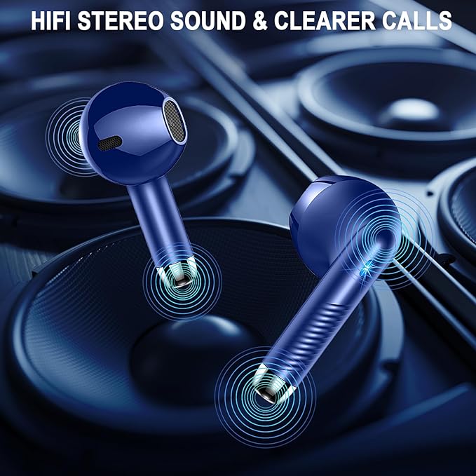 Wireless Earbuds, Bluetooth 5.4 Ear Buds LED Power Display Headphones Bass Stereo, Bluetooth Earbuds in-Ear Noise Cancelling Mic, 40H Playback Mini Case IP7 Waterproof Sports Earphones for Android iOS