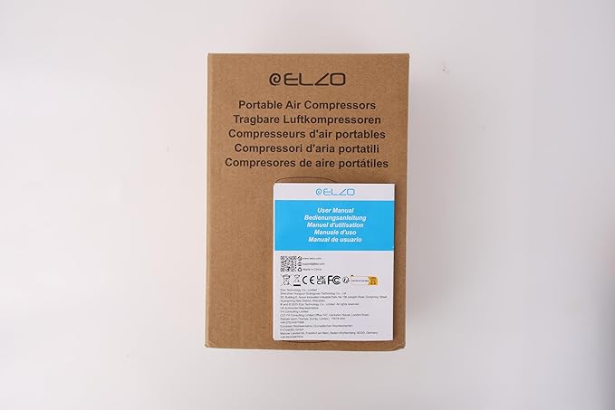 ELZO Tire Inflator Air Compressor, 7500mAh Rechargeable Car Tire Air Pump Portable with Digital Pressure Gauge 150PSI 3X Fast Inflation, Auto Shut Off, Cordless Mini Pump for Motorcycles Bikes Balls