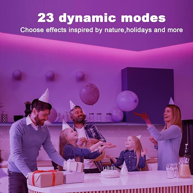 dalattin Led Lights for Bedroom 200ft, Smart Led Strip Lights with App Control Remote, RGB LED Light Strips, 24V Led Strip Lights for Room Decoration Party, Festival Decor(2 Rolls of 100ft)