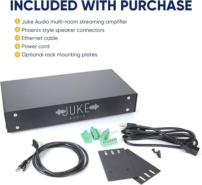 Juke-6 | 6 Zone Audio Amplifier | Wirelessly Controlled Multi-Room Audio System | Compatible with Airplay 2, Spotify Connect, Bluetooth, DLNA