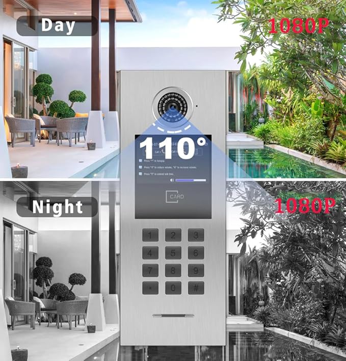 Tuya Smart 5 Unit 7-inch IP Video Intercom Phone for Apartment Building Security Home Access Control System Digital Keypad with IC Card