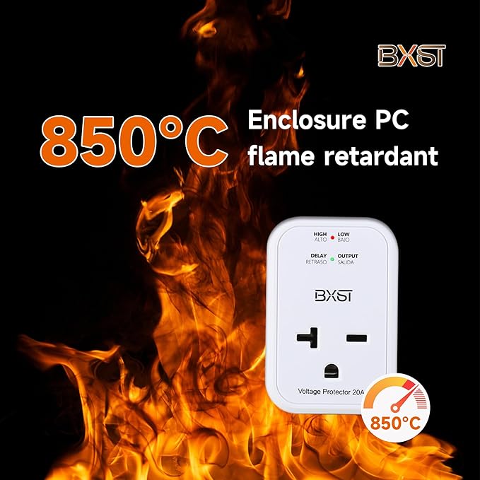 BXST 220V Surge Protector Electronic Voltage Protector for Home Appliance Surge Protector for Refrigerators One Outlet Plug 20A,4400W, White