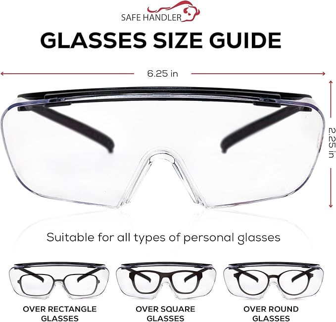 BISON LIFE Duarte Premium Over The Glass Safety Glasses; ANSI Z87.1 Impact Resistant Polycarbonate Wraparound Lenses, with Anti-Fog & Anti-Scratch, UV400 Protection (144 Pairs)