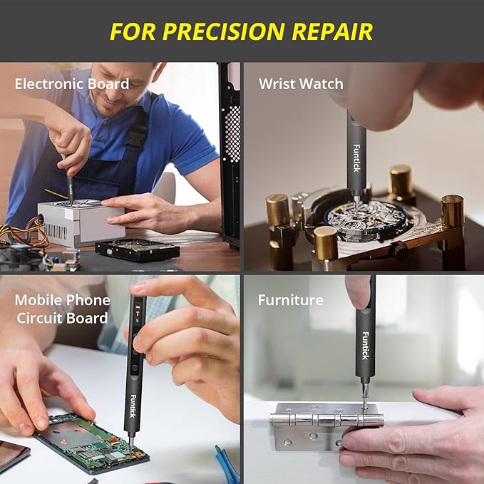 Electric Screwdriver Set,Cordless screwdriver set Small powered Magnetic Storage Bits, 5 Torque Adjustments, LED Display,fantic mini Screwdriver for Electronics Phone Camera PS5 Laptop Watch