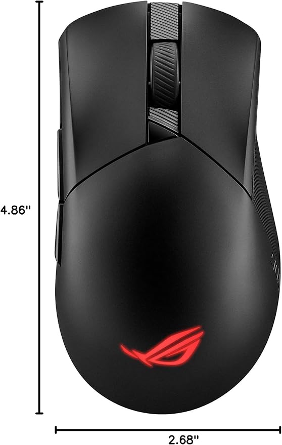 ASUS ROG Gladius III Wireless Aimpoint Gaming Mouse – Right-Handed Ergonomic, 79g, Tri-Mode Connectivity, 36K DPI, up to 119Hr Battery, Hot-Swappable Switches, PC/Mac Support - Black