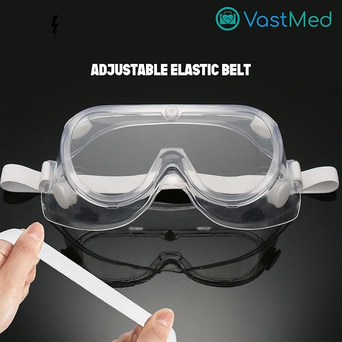 Anti-Fog Protective Safety Goggles Glasses Clear Lens Wide-Vision Adjustable Dust Goggles that Fit Over Glasses