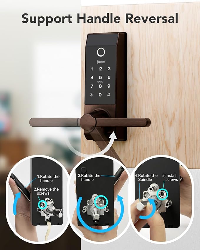 Smart Lock Doorbell Fingerprint Smart Door Lock Deadbolt for Homeowners or Parents Door Lock with Camera and Door Handle for Renters, Keyless Entry Door Lock for Front Door (Contour Sand Nickel)