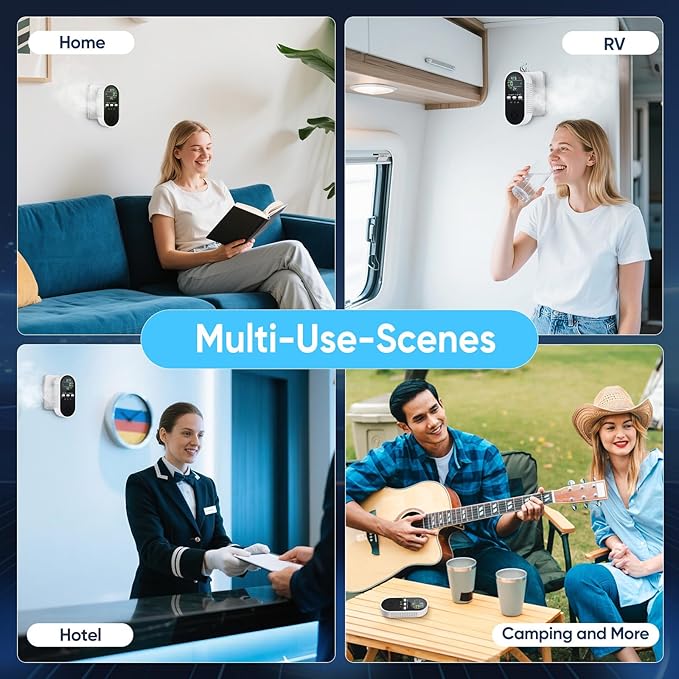 5-in-1 Natural Gas Leak Detector & Carbon Monoxide Detectors Plug in, Portable Carbon Monoxide Detector & Battery Backup with Brightness & Volume Adjustment for Home/RV/Travel/Camping (3 Packs)