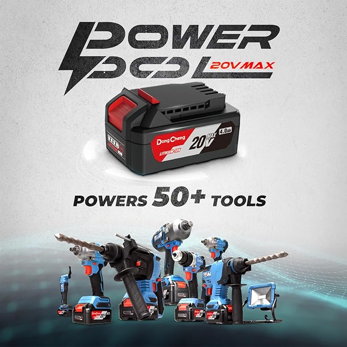 Dong Cheng 20V Brushless Impact Wrench, 515 ft-lbs High Torque, 1/2 inch 4-Speed Cordless Impact Gun with Tool Bag, Easily Removes Bolts on Cars, Trucks, and Tractors, Includes 4.0Ah Battery & Charger