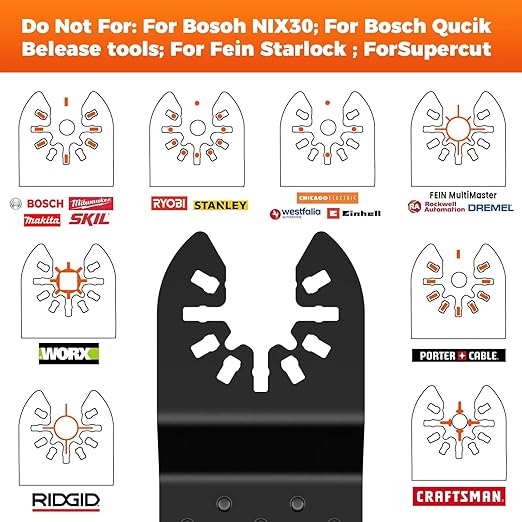 87PCS Oscillating Saw Blades, Multitool Blades Kit for Metal Wood Plastic Oscillating Tool Blades Accessories with Sandpaper Compatible with Milwaukee, Ryobi, Rockwell, Makita, Bosch