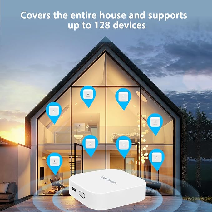 Water Leak Detector for Home - Hub & Mini Water Leak Sensor 4-Pack,App Notifications,Sensors for Kitchen/Bathroom,Smart Water Leak Sensor