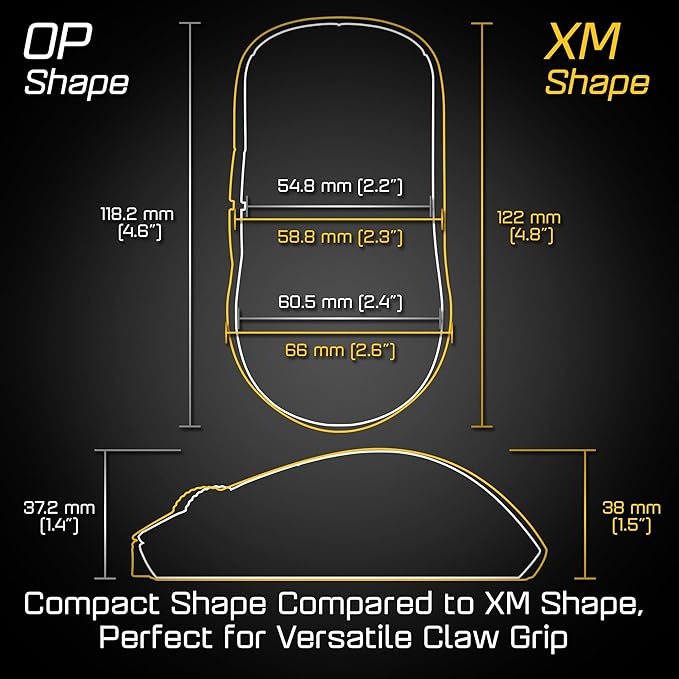 ENDGAME GEAR OP1we Wireless Gaming Mouse, CompX CX52850 Microcontroller, Pixart PAW3370 Optical Sensor, Mod-Friendly, Hybrid Skate Design, Claw Grip, 2.1 oz, White