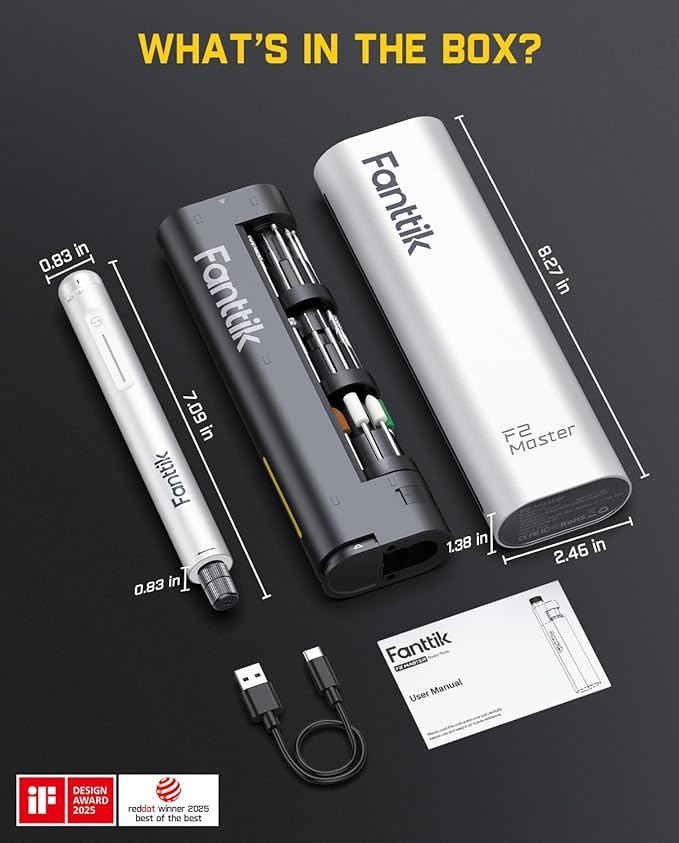 Fanttik F2 Master Mini Cordless Rotary Tool Kit, NeoPulse Motor, 5 Variable Speed, 25000 RPM, Revostor Hub, 35 Accessories, for 3D Printer Sanding, Polishing, Drilling, Carving, DIY Crafts - White