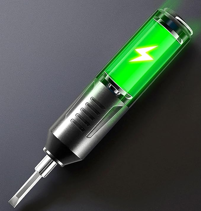 46 Pcs Electric Screwdriver Sets, 7.8 Inch Rechargeable Screwdriver and 45 Pcs Batch Head and Sleeve Chromium Vanadium Steel for Household and Repairing (46)