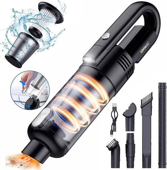 Handheld Car Vacuum Cleaner Cordless: 9500PA Powerful Suction Portable Lightweight Hand Held Vacuum - Large Capacity Battery Last Long Wireless Mini Vacuum With LED Light For Home Office Cleaning