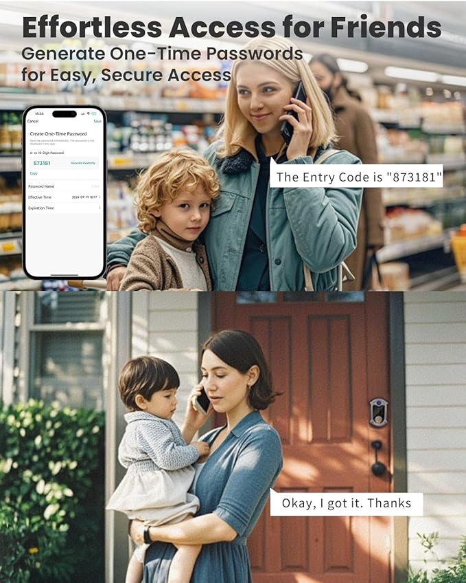 Keyless-Entry Deadbolt Smart Lock Waterproof IP56 Digital Exterior Locks for Front Door,Smartphone Control Fingerprint Door Lock with Keypad and Key Fob Satin Nickel - UF02-SN GreenShield