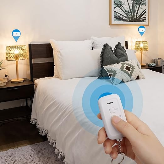 DEWENWILS Indoor Remote Control Outlet, Wireless Remote Light Switch, No Interference Remote Outlet Switch, No Wiring, 15A/1875W, 100ft RF Range, Compact Design, Programmable