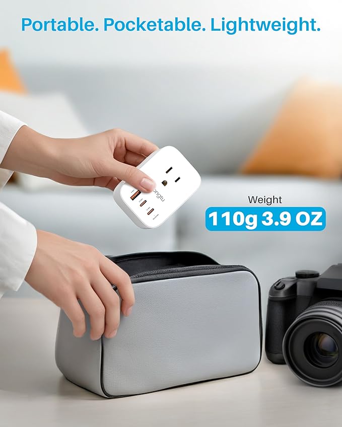 Multi Plug Outlet Extender 2 Pack, Surge Protector Wall Plug Splitter with 3 Electrical Outlets 3 USB Ports, PD 20W USB C Charger Block Wall Outlet Expander for Travel Home Office Dorm Room Essentials