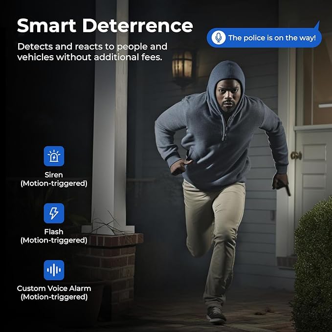 IMILAB EC6 3K Plug-in Security Camera Outdoor: Camera for Home Security w/Spotlight 360° Rotating Surveillance, Auto-Tracking Frontdoor/Backyard Cam, 2.4Ghz WiFi, 24/7 Recording, No Monthly Fee