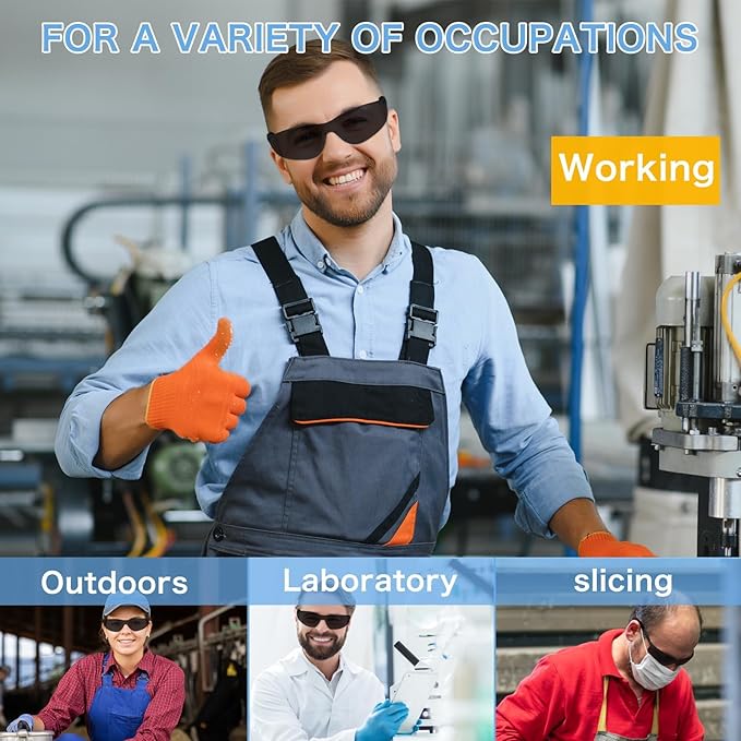 Safety Glasses ANSI Z87.1 Certified for Men & Women - Durable Lab Protective Eyewear for Chemistry & Research