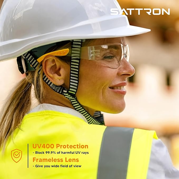 Clear Safety Glasses 24PK, Protective Eyewear Polycarbonate Lens with Rubber Temples ANSI Z87.1 Anti-Scratch Impact Resistant Eye Protection for Man Woman Clear Lens/Yellow Frame