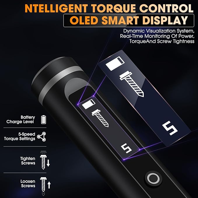 TanSon Mini Electric Screwdriver Set,3.7V Precision Screwdriver Set 50 in 1 Magnetic Drill,OLED Display,5 Torque Settings,4 LED Lights, Portable Repair Tool Kit for Computer,Phone, Watch,Camer,Glasses