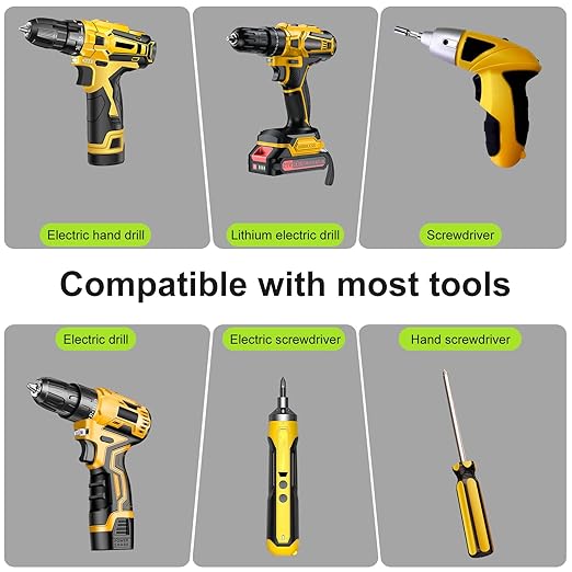 High Magnetic Screwdriver Drill Bit Set, 10Pcs K5 Impact Resistant Anti-Slip Magnetic Electric Screwdriver Set with Magnetic Ring, 25, 50, 65, 70, 75, 90, 100, 120, 150mm