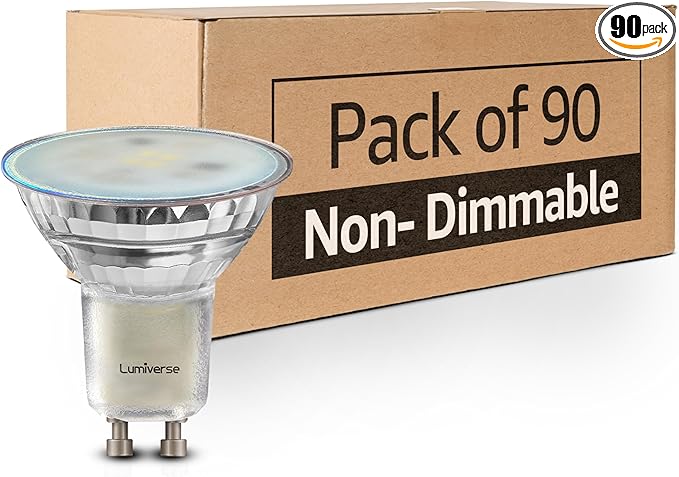 MASTERY MART 90 Pack GU10 LED Bulb, Non-dimmable Track Light Bulbs, 2700K Soft White, 4W for 35W Halogen Bulb Replacement for Range Hood, Tracklights and Recessed Lighting