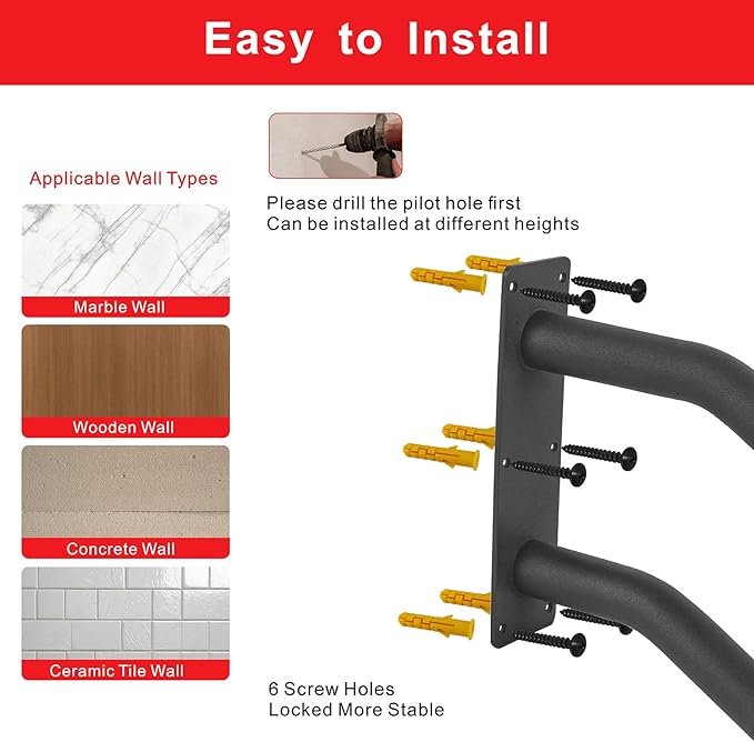 2Pcs Handrail for 1-3 Steps,U Shaped Black Elderly Safety Grab Bar for Stairs Wall Mounted Hand Railing for Outdoor Garage Entry Interior or Exterior Stairway