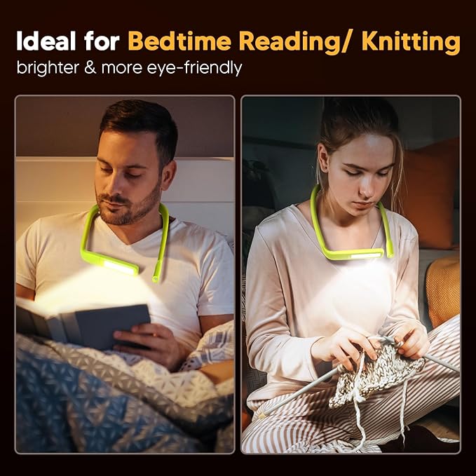 Neck Book Light for Reading at Night, Back to School Supplies Dorm Bed Lamp for College Students Teen Boys Girls Stocking Stuffers Christmas Birthday Gifts for Book Lovers Reading Accessories