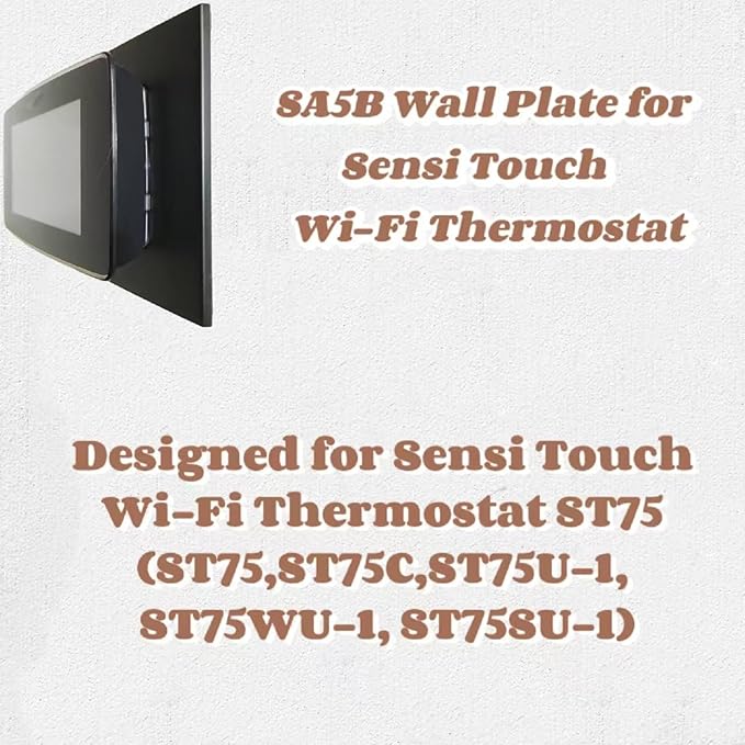 SA5B Wall Plate for Sen si Touch Wi-Fi Thermostat ST75,Black(1 PACK)